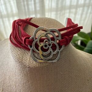 Beautiful Red Floral Bracelet